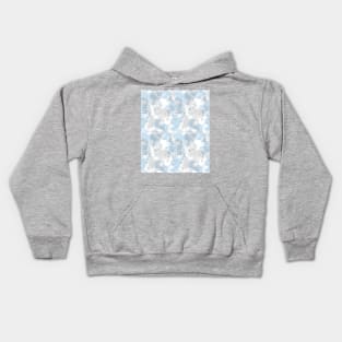 Soft Blue and Gray Tie-Dye Kids Hoodie